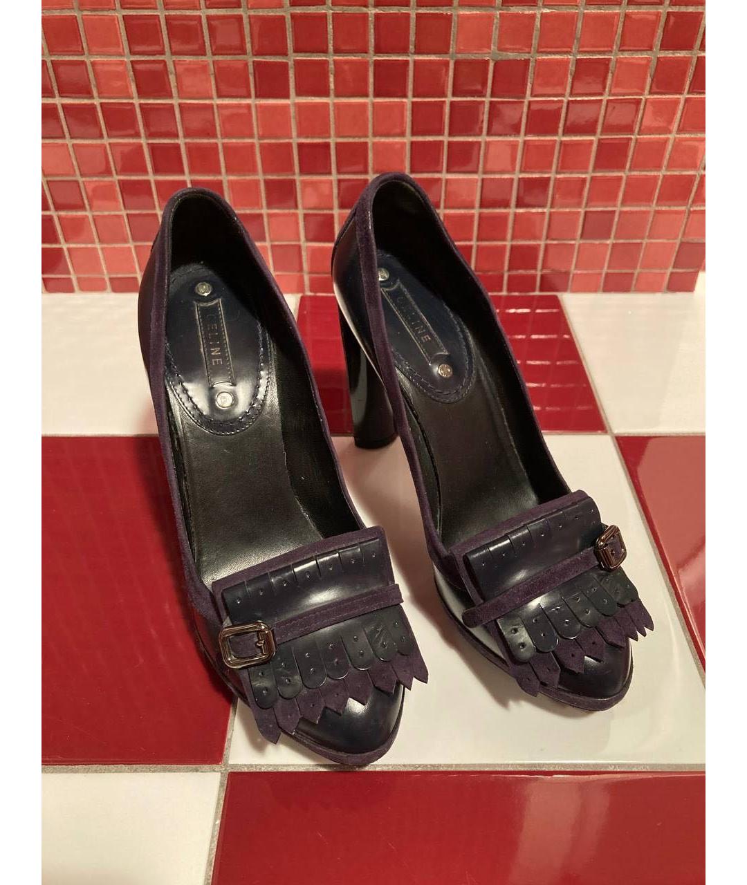 CELINE Фиолетовые кожаные туфли, фото 2