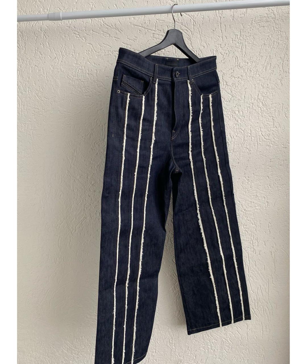 DIESEL BLACK GOLD Темно-синие хлопко-эластановые прямые джинсы, фото 5