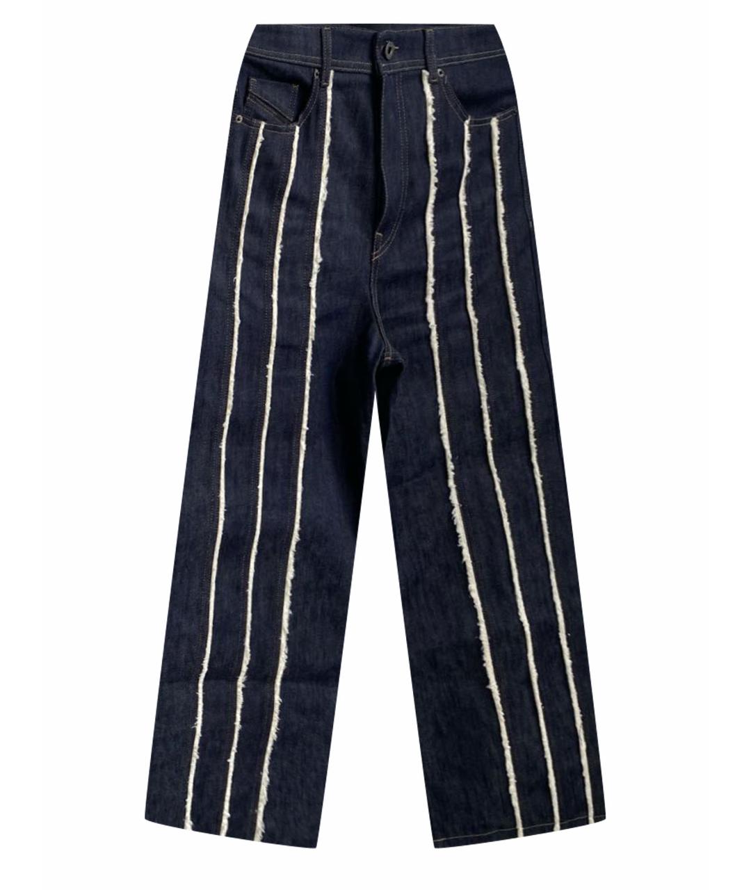 DIESEL BLACK GOLD Темно-синие хлопко-эластановые прямые джинсы, фото 1