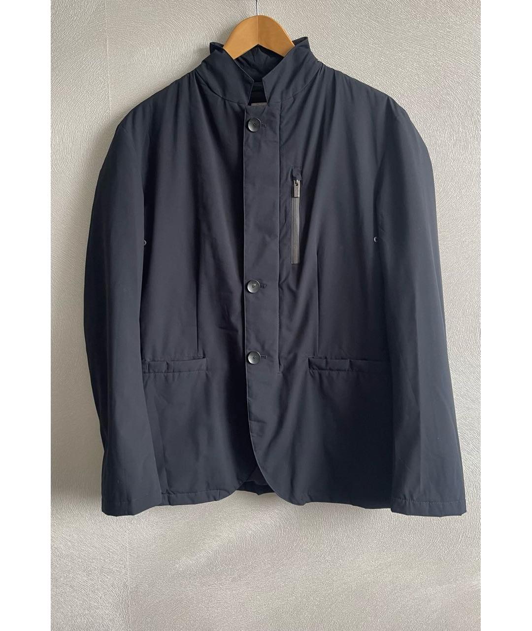 ARMANI COLLEZIONI Темно-синяя полиэстеровая куртка, фото 8