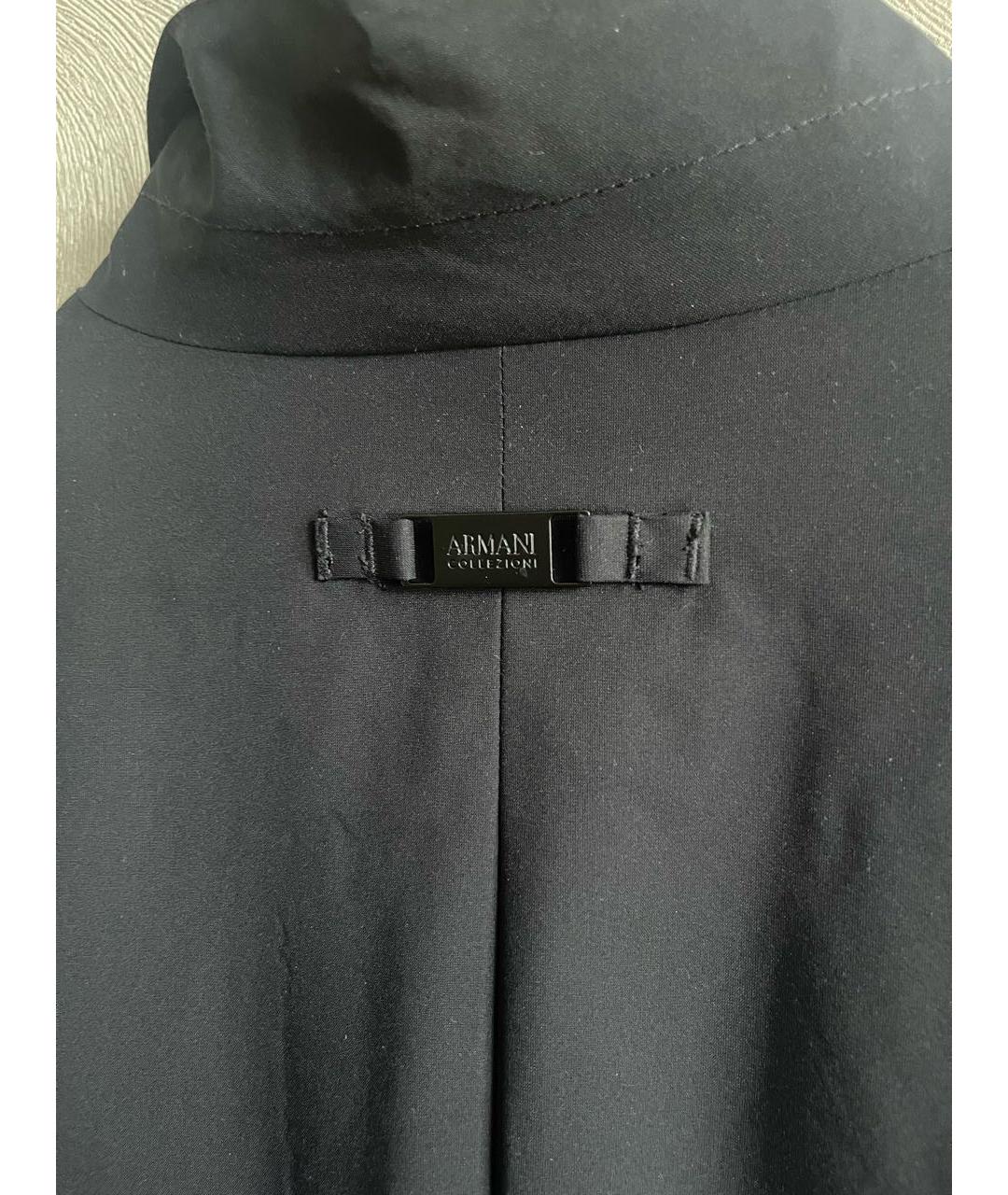 ARMANI COLLEZIONI Темно-синяя полиэстеровая куртка, фото 6