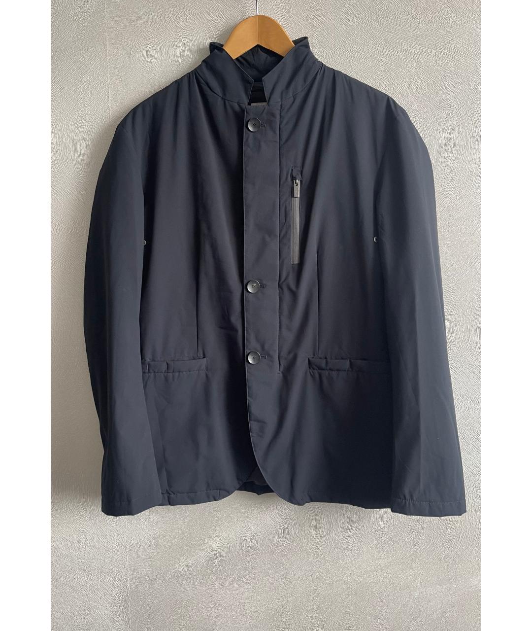 ARMANI COLLEZIONI Темно-синяя полиэстеровая куртка, фото 10