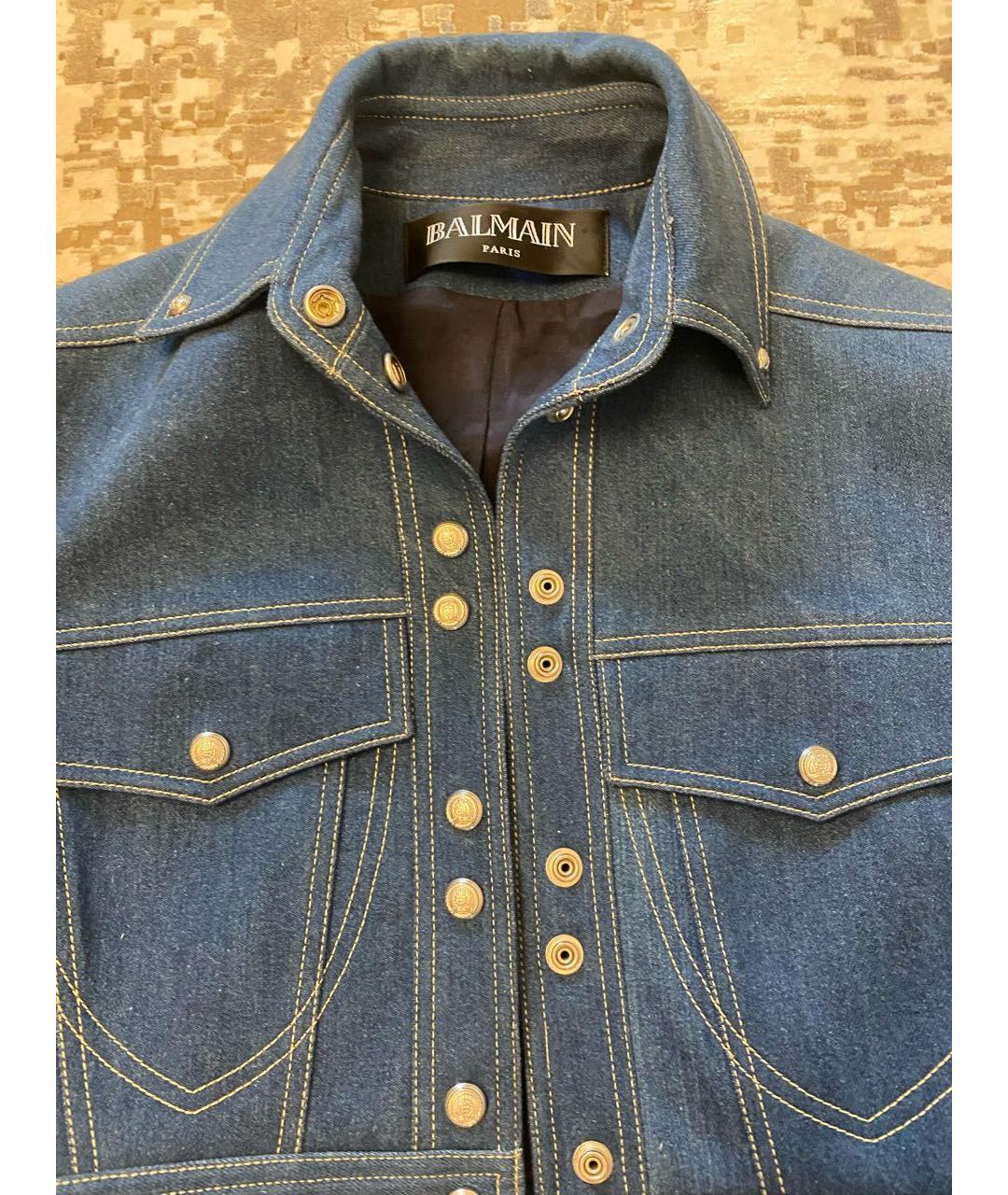 BALMAIN Синий деним жакет/пиджак, фото 3