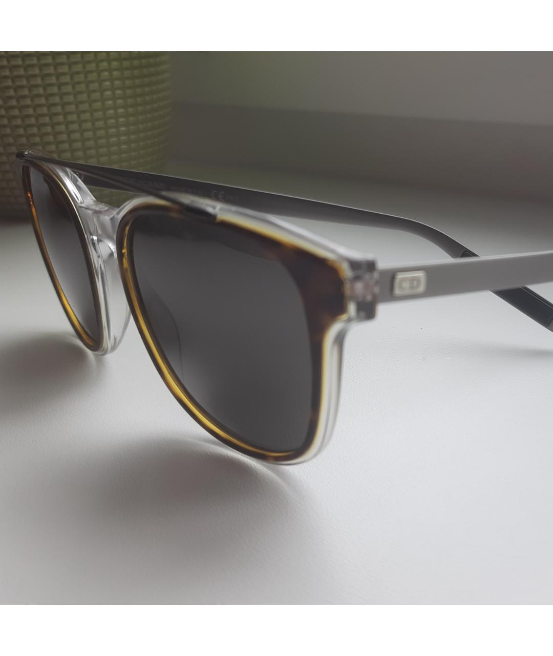 DIOR HOMME Коричневые металлические солнцезащитные очки, фото 2