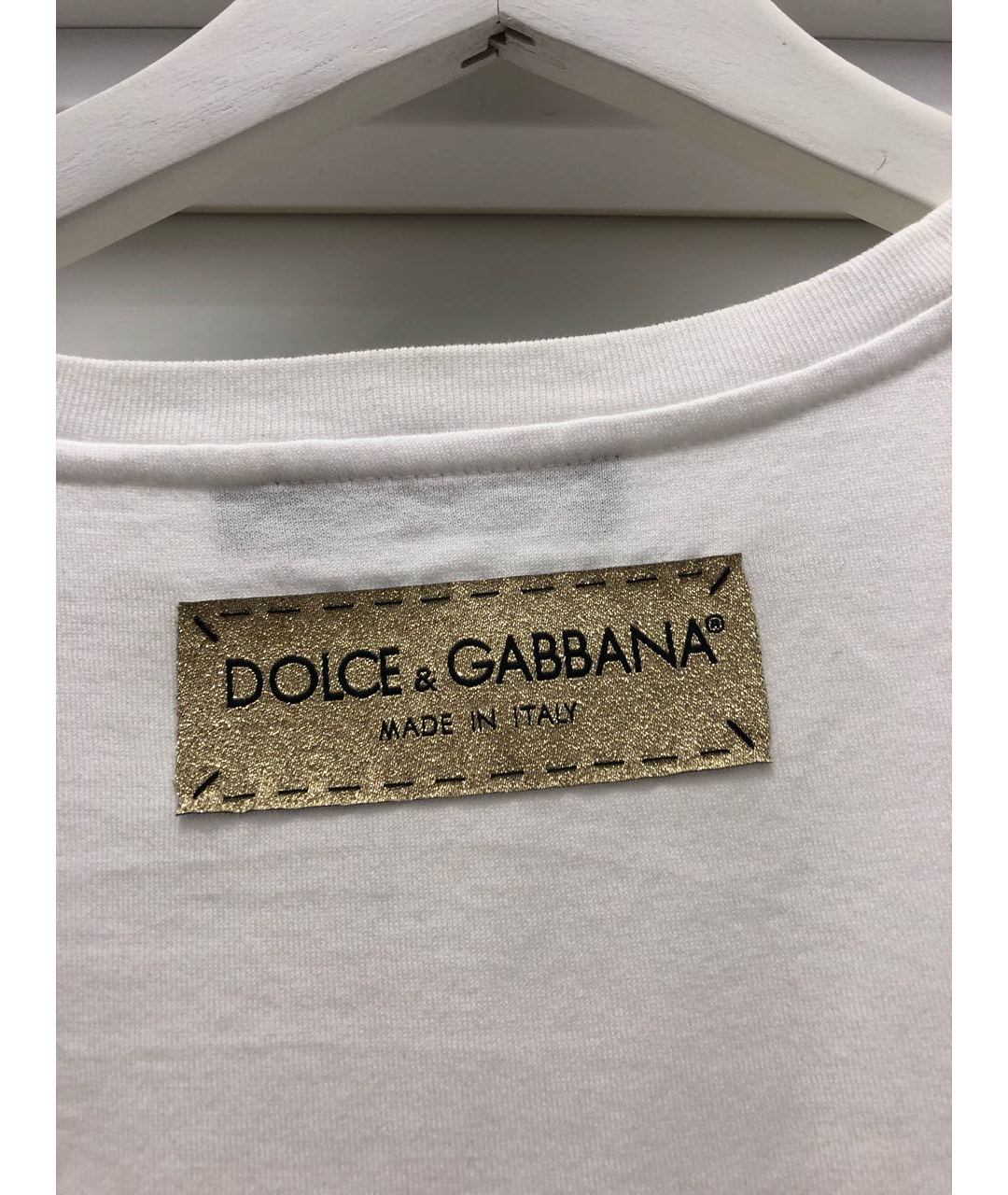 DOLCE&GABBANA Белая хлопковая футболка, фото 6