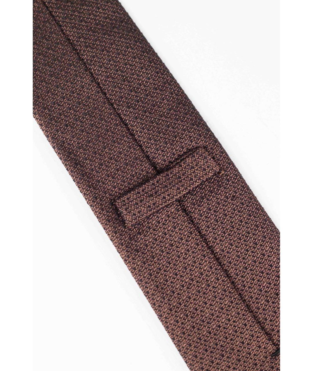 BRIONI Коричневый шелковый галстук, фото 4