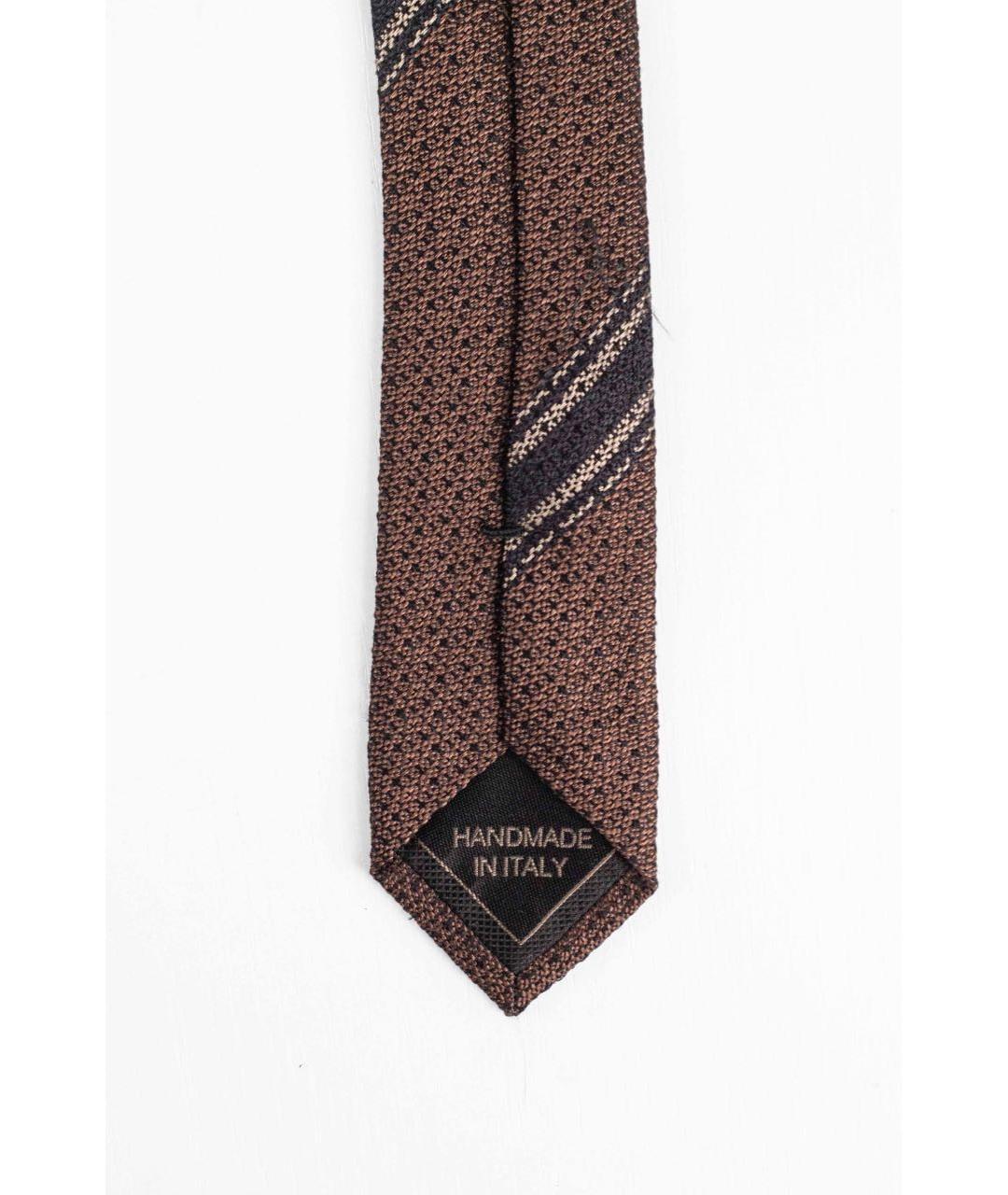 BRIONI Коричневый шелковый галстук, фото 6