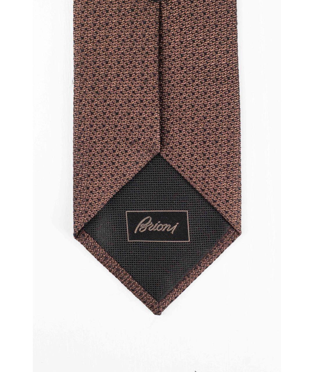 BRIONI Коричневый шелковый галстук, фото 5