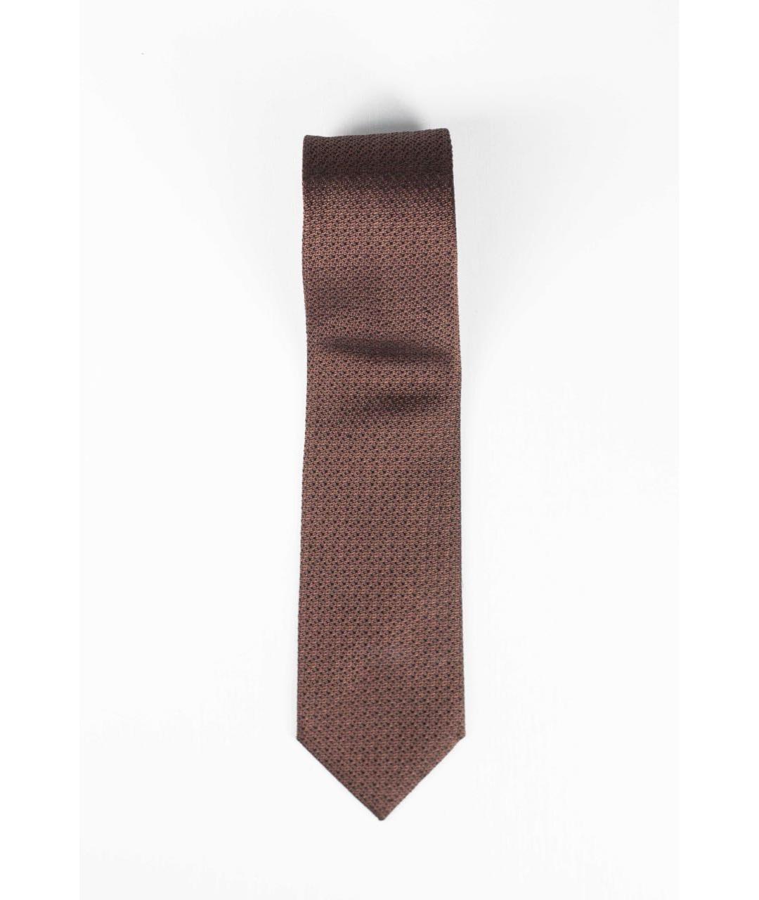 BRIONI Коричневый шелковый галстук, фото 8