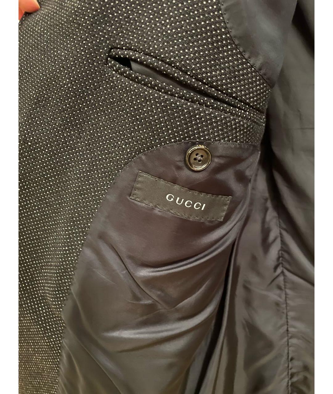 GUCCI Черный шерстяной пиджак, фото 2