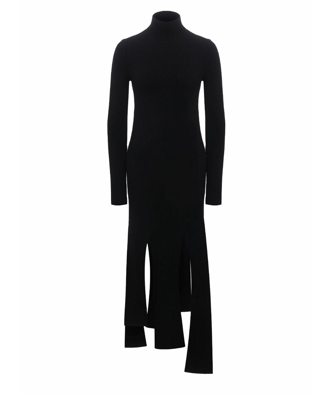 BOTTEGA VENETA Черное шерстяное повседневное платье, фото 1