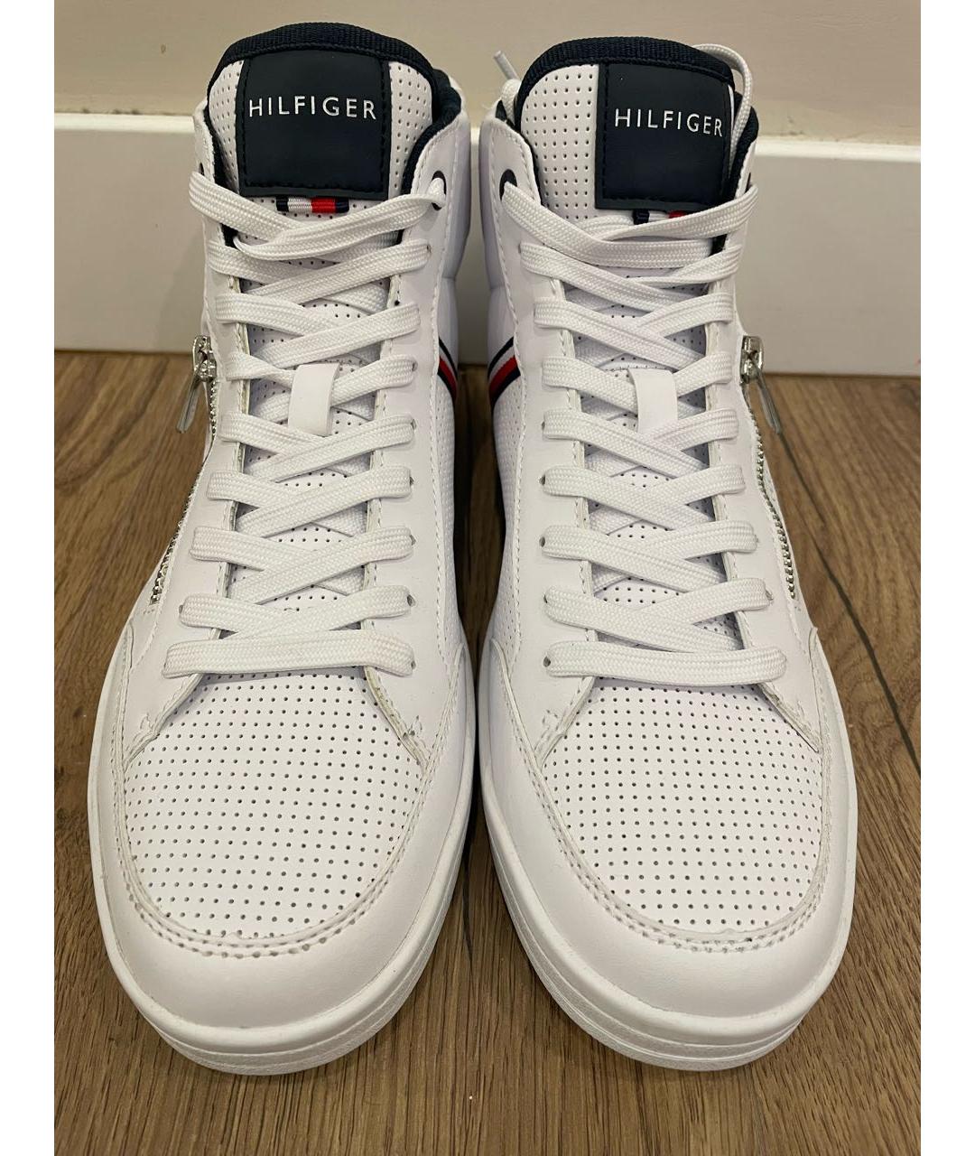 TOMMY HILFIGER Белые высокие кроссовки / кеды из искусственной кожи, фото 2