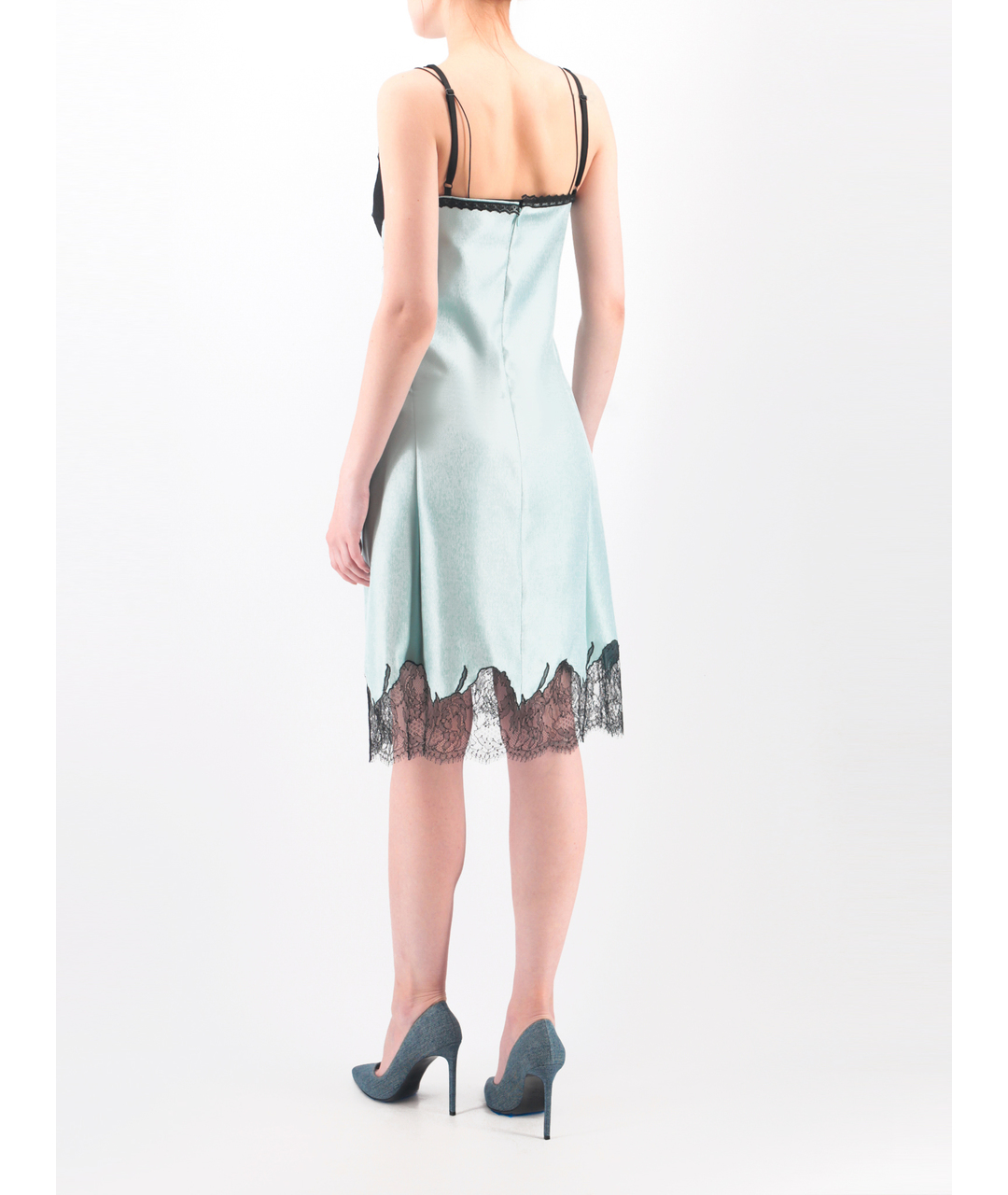 CELINE PRE-OWNED Бирюзовое шелковое повседневное платье, фото 3
