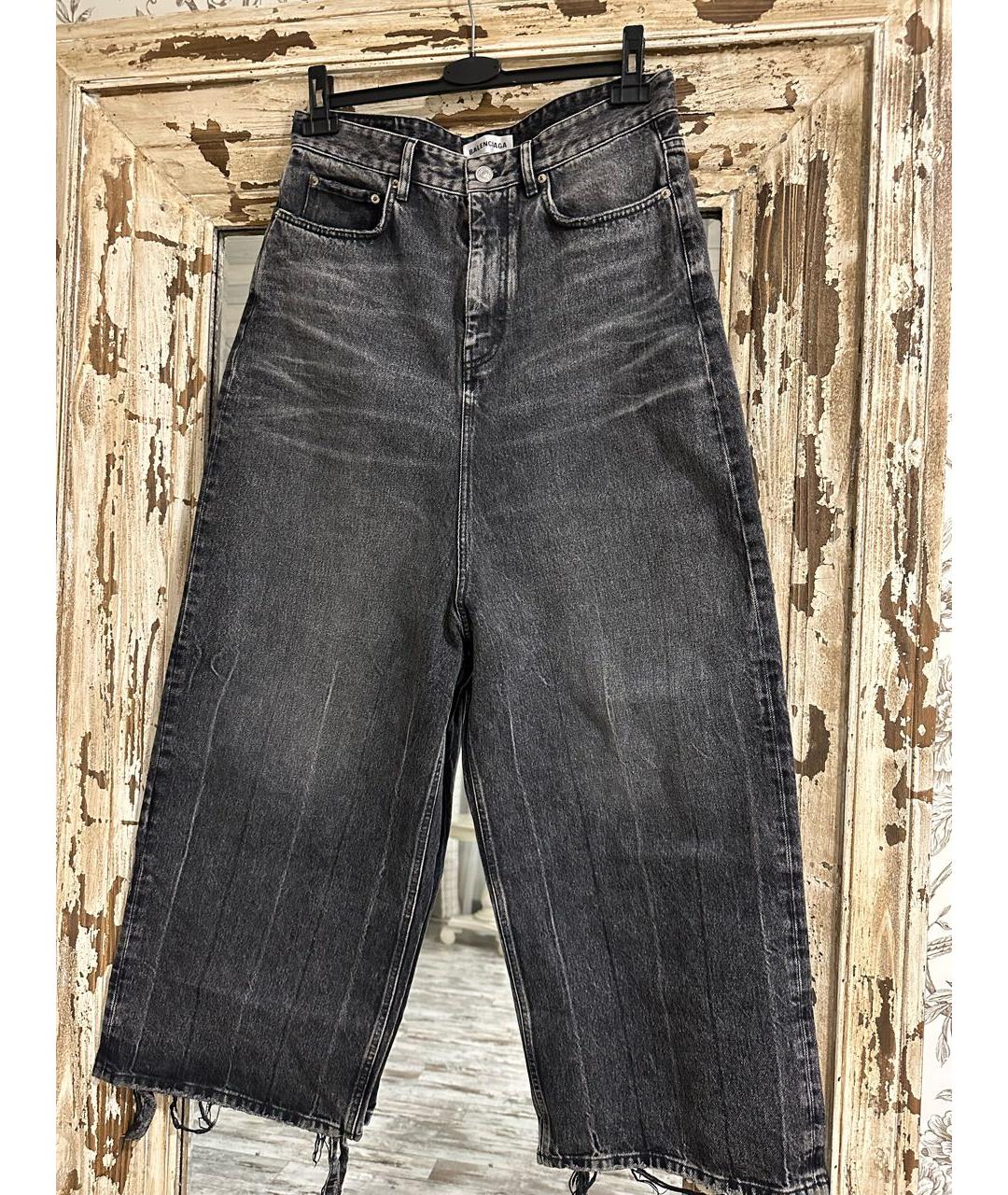 BALENCIAGA Серые хлопковые джинсы клеш, фото 4