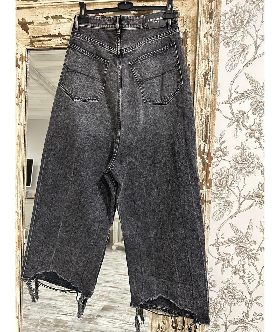 BALENCIAGA Серые хлопковые джинсы клеш, фото 5