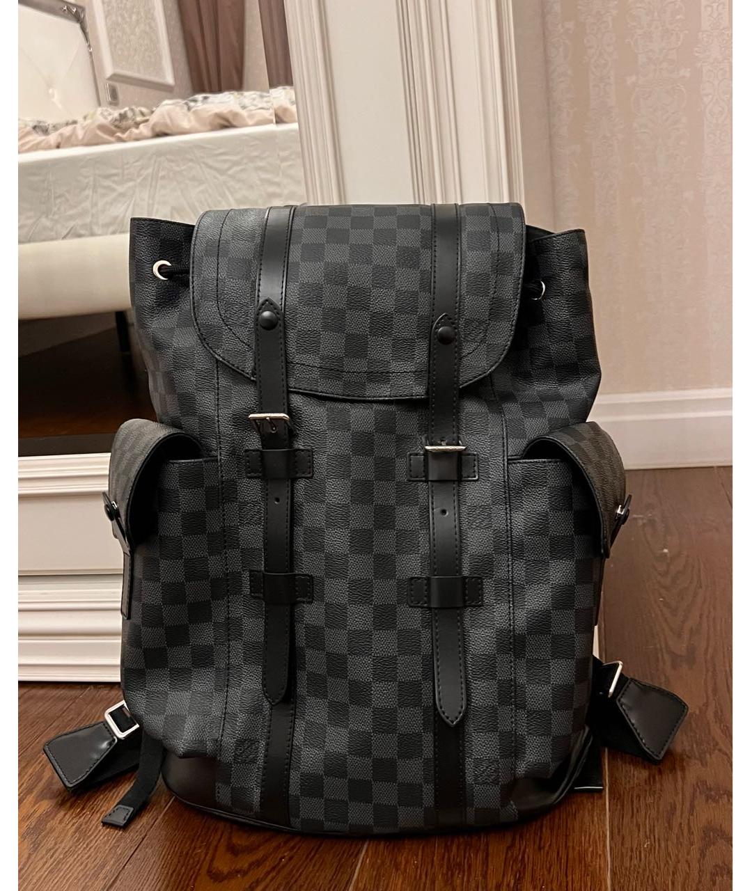 LOUIS VUITTON Серый кожаный рюкзак, фото 7