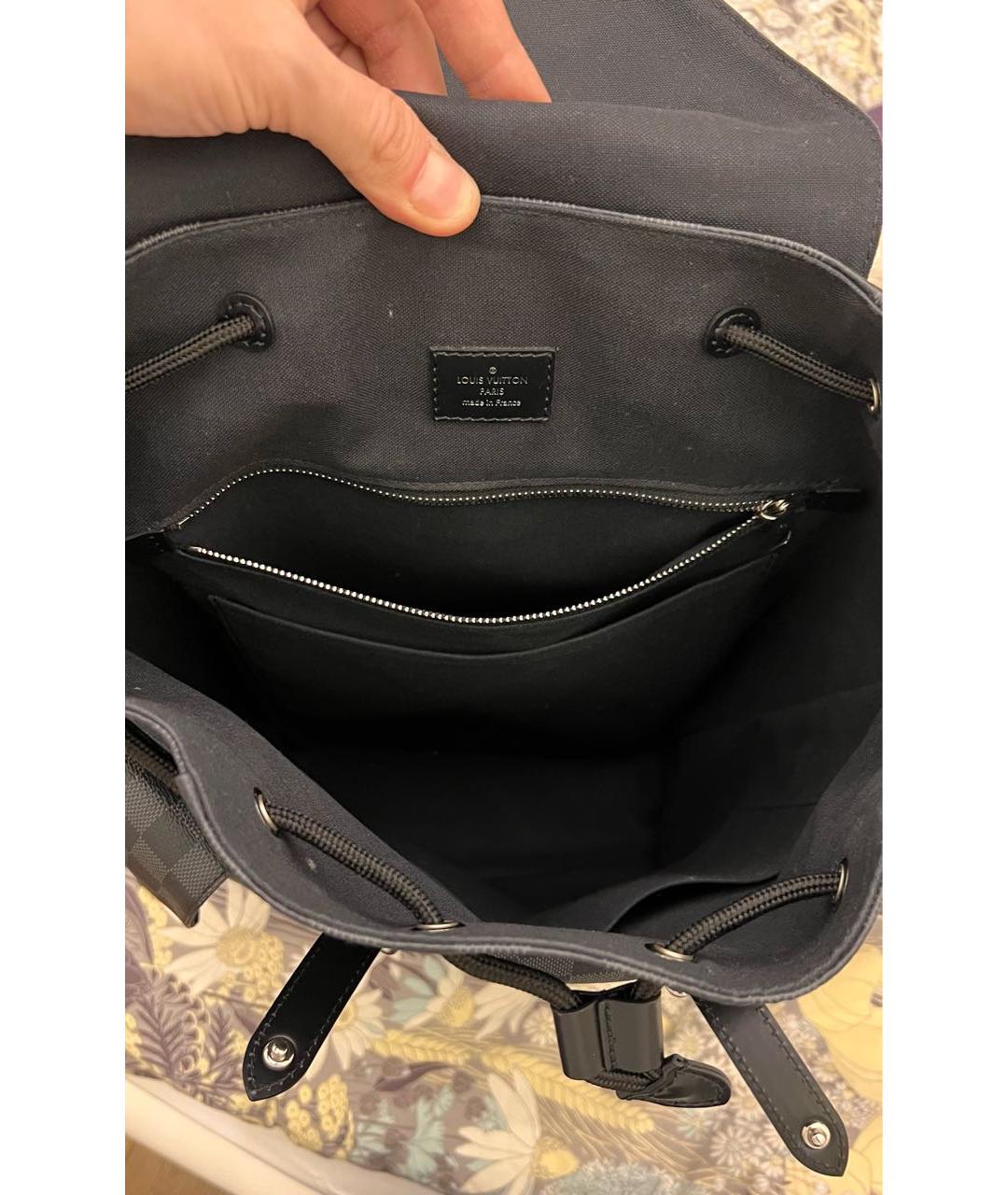 LOUIS VUITTON Серый кожаный рюкзак, фото 4