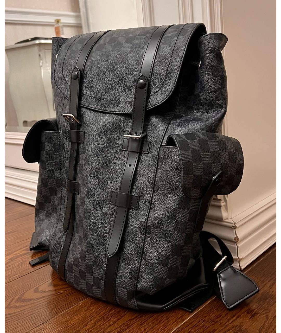LOUIS VUITTON Серый кожаный рюкзак, фото 2