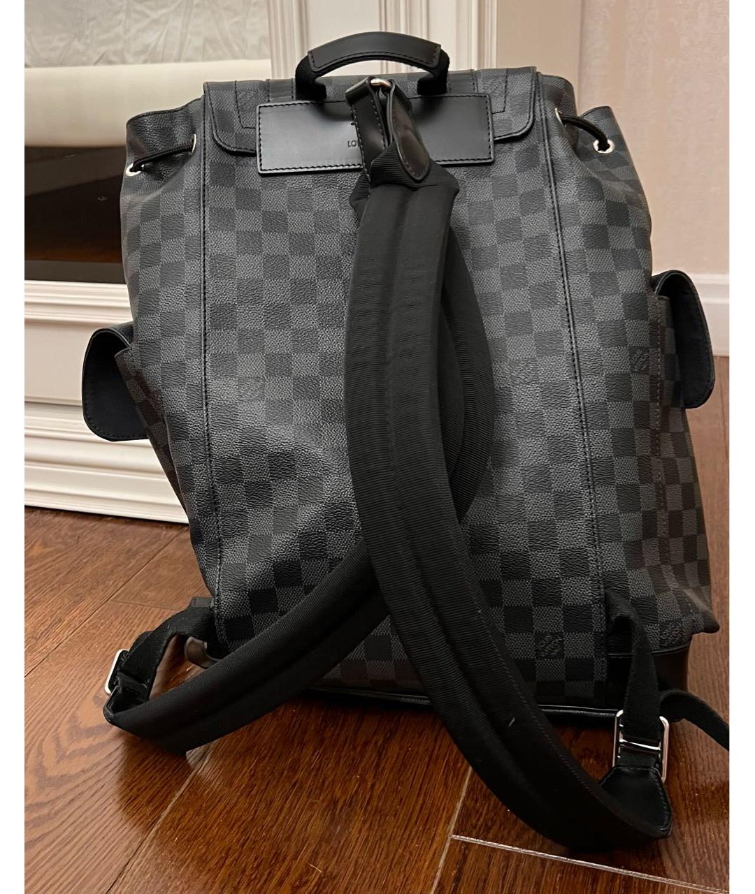 LOUIS VUITTON Серый кожаный рюкзак, фото 3