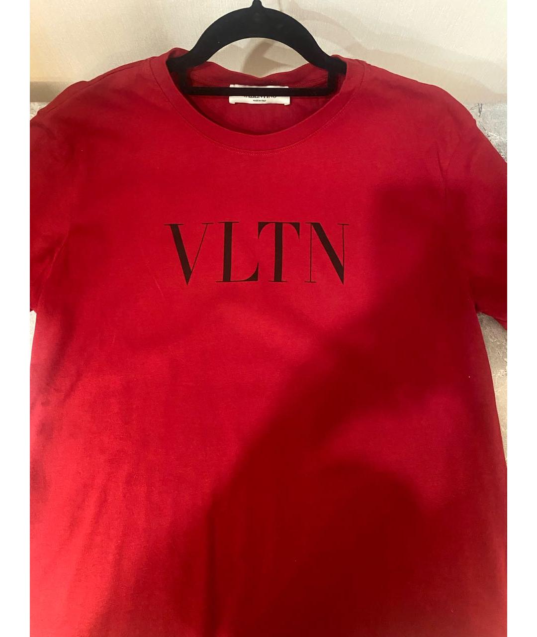 VALENTINO Красная хлопковая футболка, фото 4