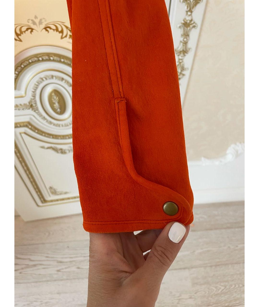 RALPH LAUREN COLLECTION Оранжевое замшевые брюки узкие, фото 6