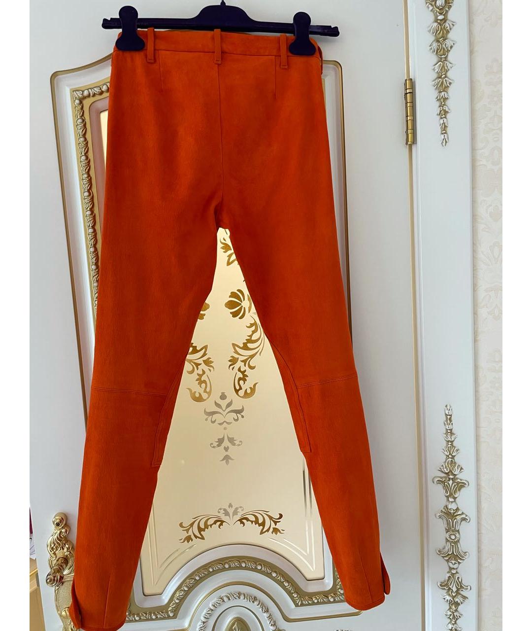 RALPH LAUREN COLLECTION Оранжевое замшевые брюки узкие, фото 5
