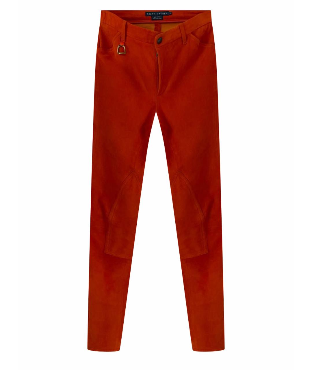 RALPH LAUREN COLLECTION Оранжевое замшевые брюки узкие, фото 1