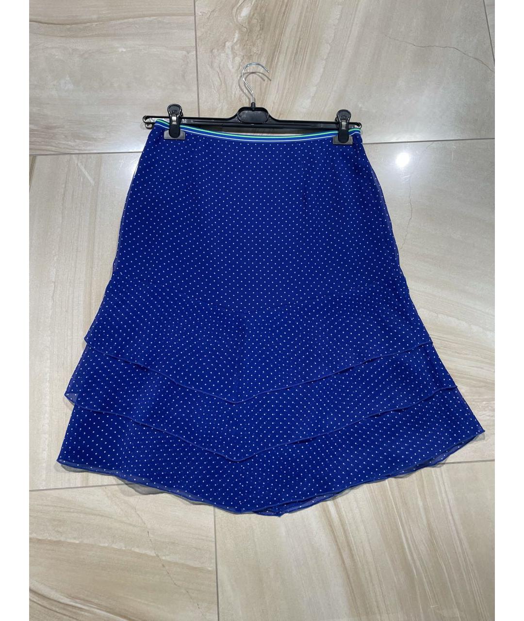 MARC CAIN Синяя полиэстеровая юбка миди, фото 7