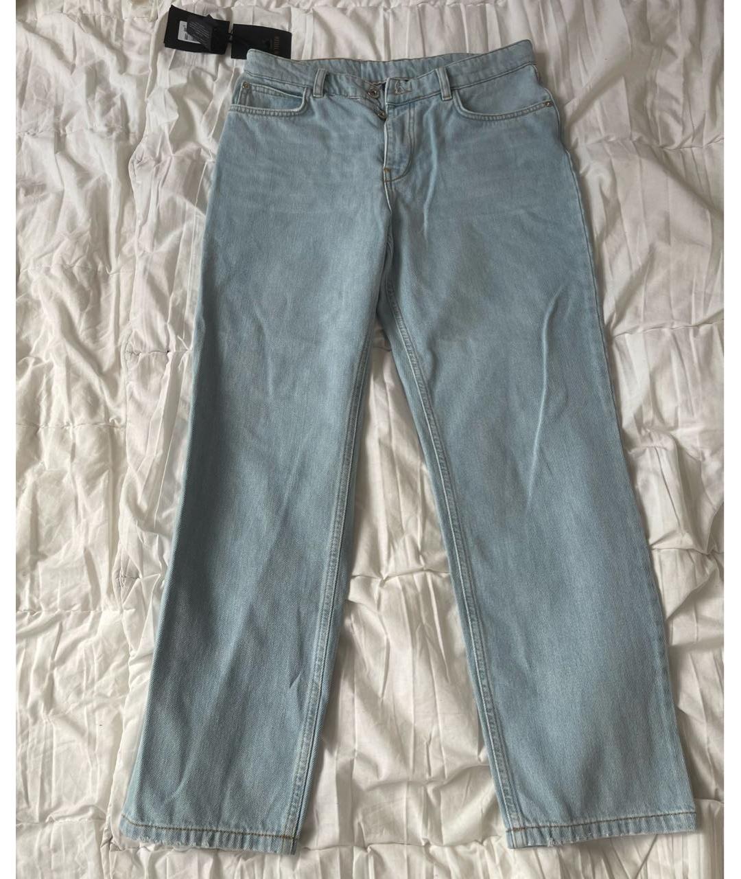 TWIN-SET Голубые хлопковые прямые джинсы, фото 5