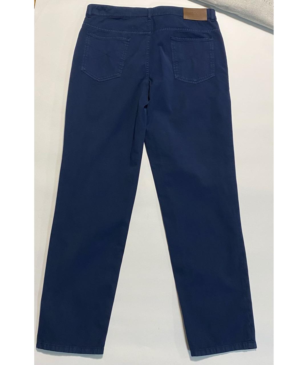 BRUNELLO CUCINELLI Синие хлопко-эластановые джинсы, фото 2