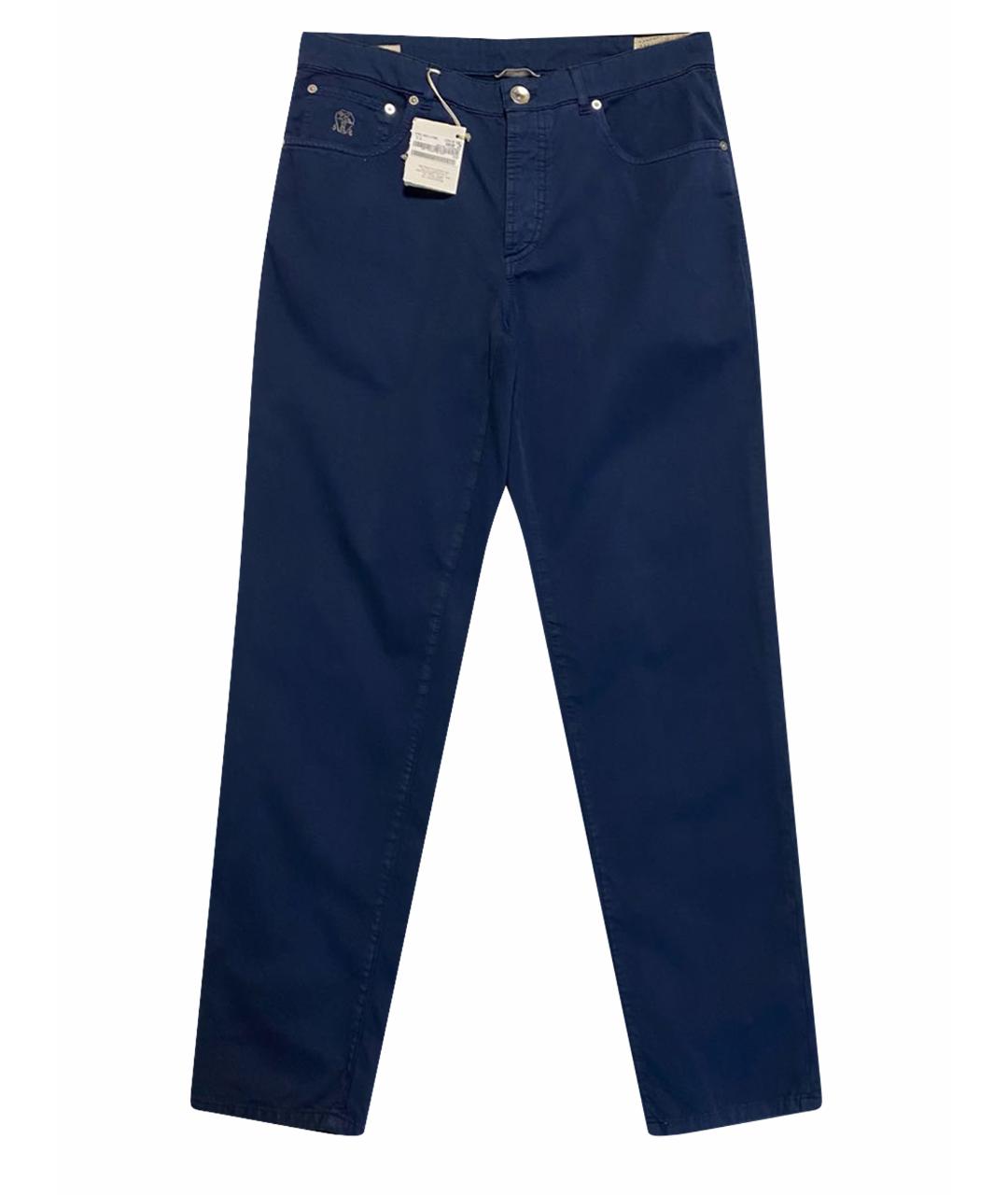 BRUNELLO CUCINELLI Синие хлопко-эластановые джинсы, фото 1