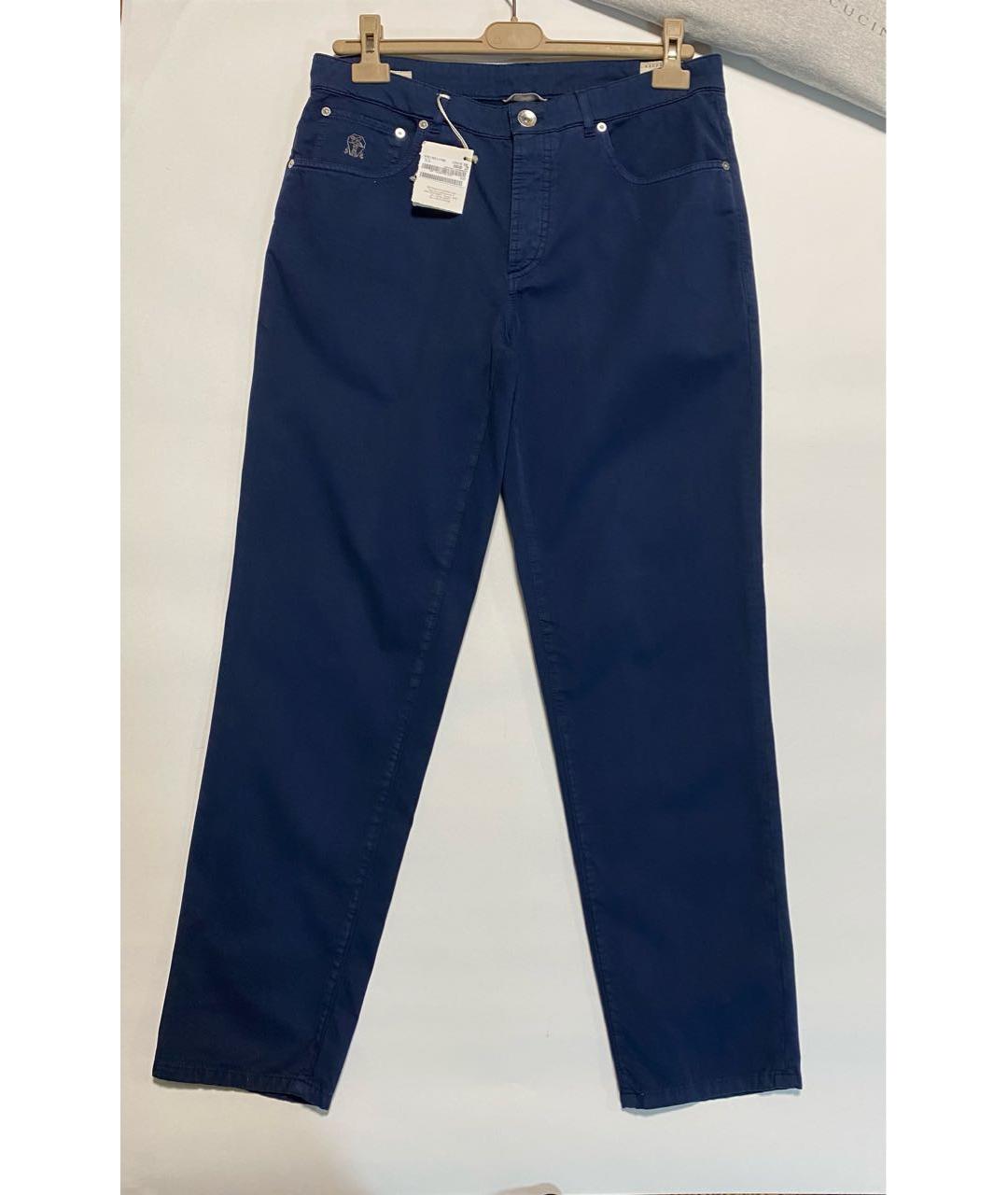 BRUNELLO CUCINELLI Синие хлопко-эластановые джинсы, фото 9