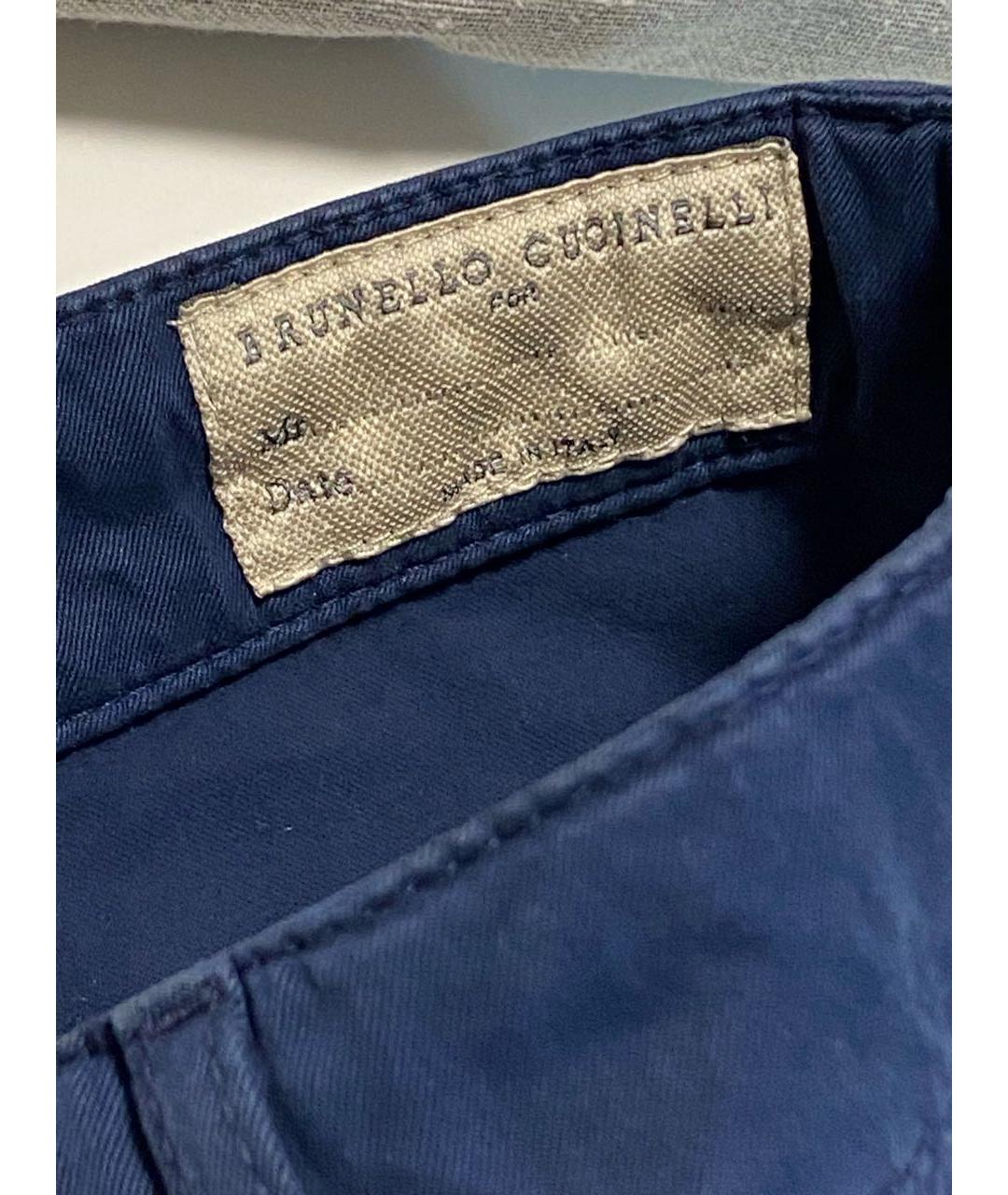 BRUNELLO CUCINELLI Синие хлопко-эластановые джинсы, фото 4
