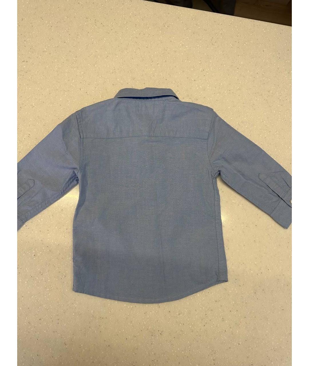TOMMY HILFIGER Голубая хлопковая детская рубашка, фото 2