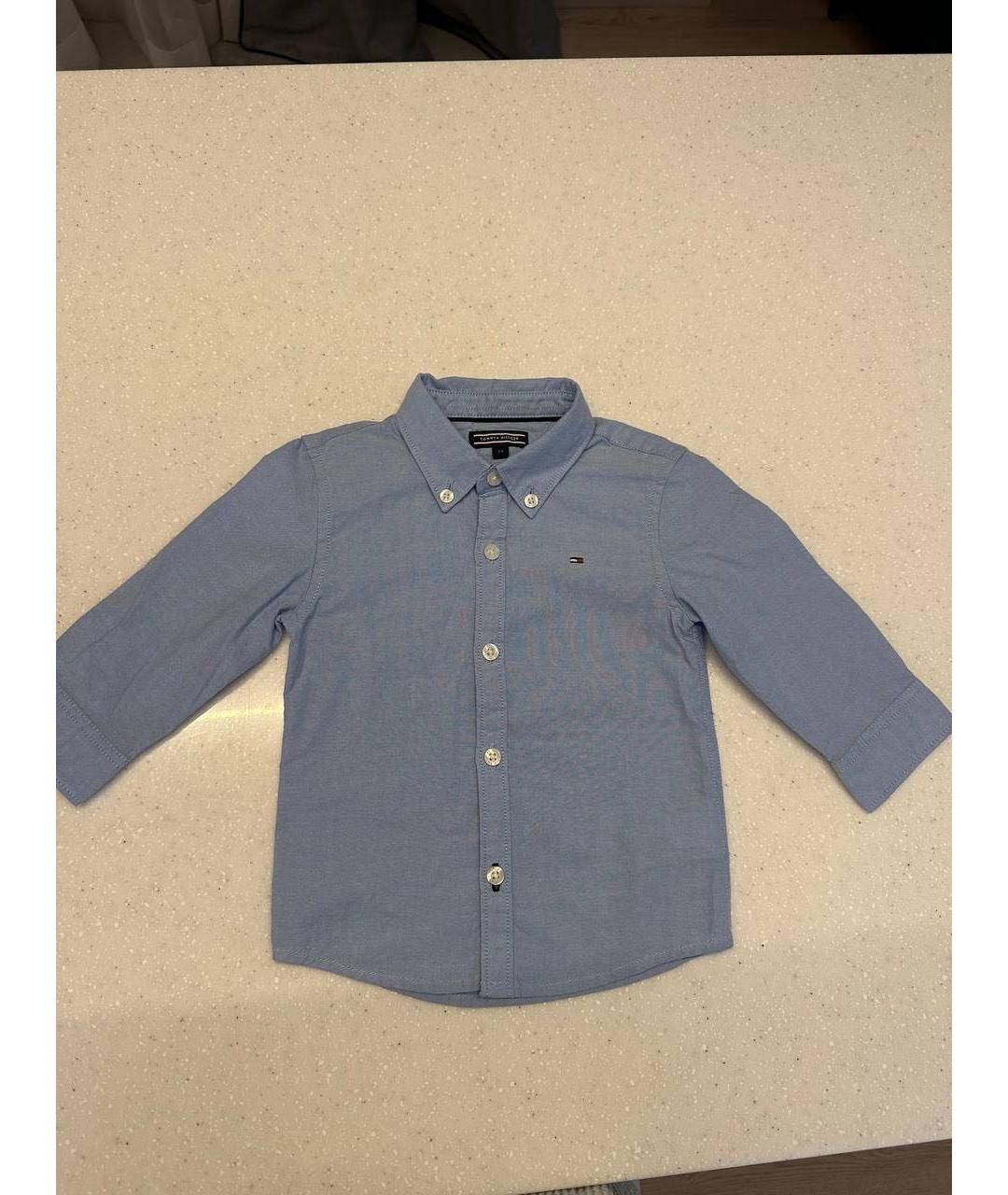 TOMMY HILFIGER Голубая хлопковая детская рубашка, фото 8