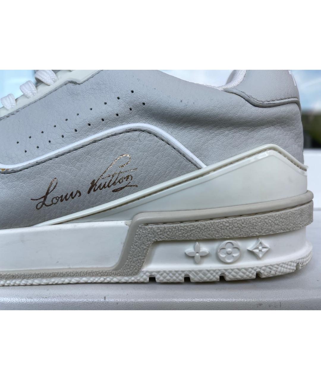LOUIS VUITTON PRE-OWNED Серые кожаные низкие кроссовки / кеды, фото 7