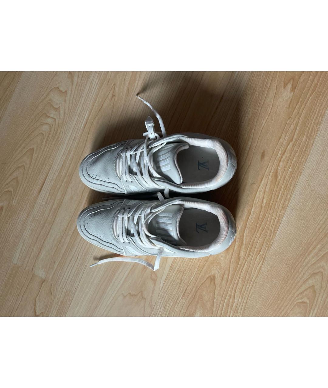 LOUIS VUITTON PRE-OWNED Серые кожаные низкие кроссовки / кеды, фото 3
