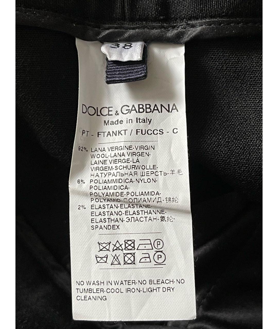 DOLCE&GABBANA Черные шерстяные брюки широкие, фото 5