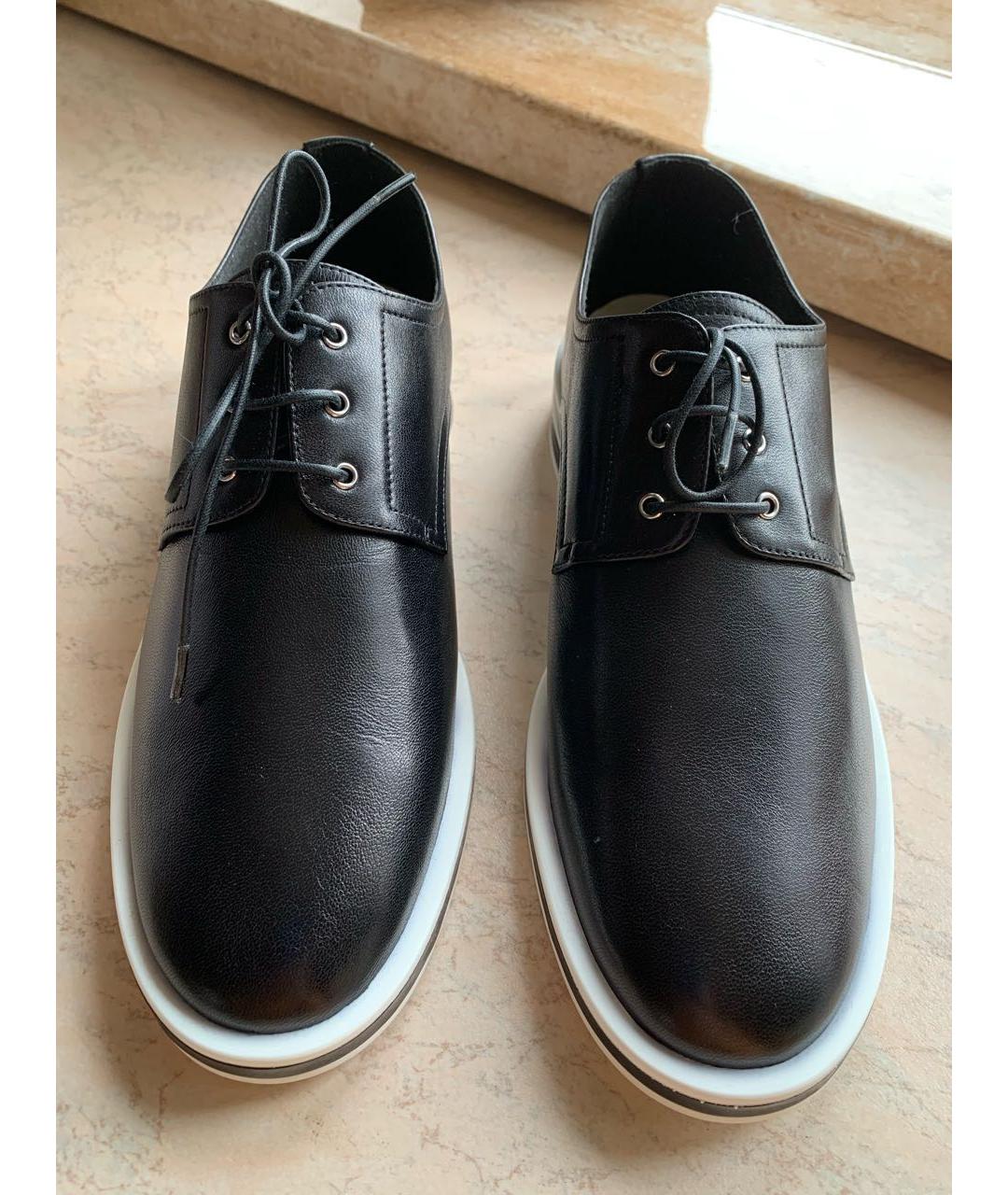 GIORGIO ARMANI Черные кожаные ботинки, фото 2