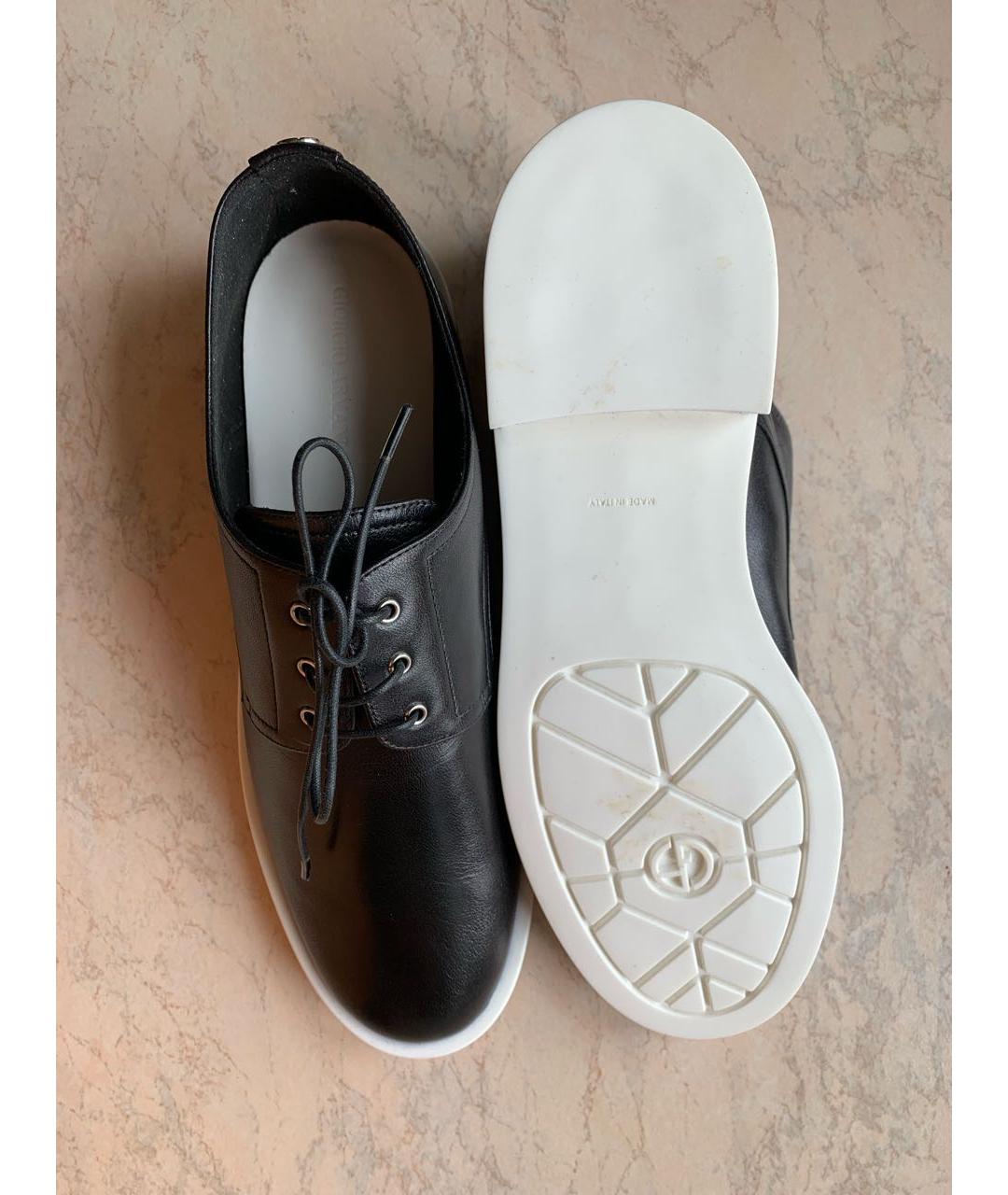 GIORGIO ARMANI Черные кожаные ботинки, фото 5