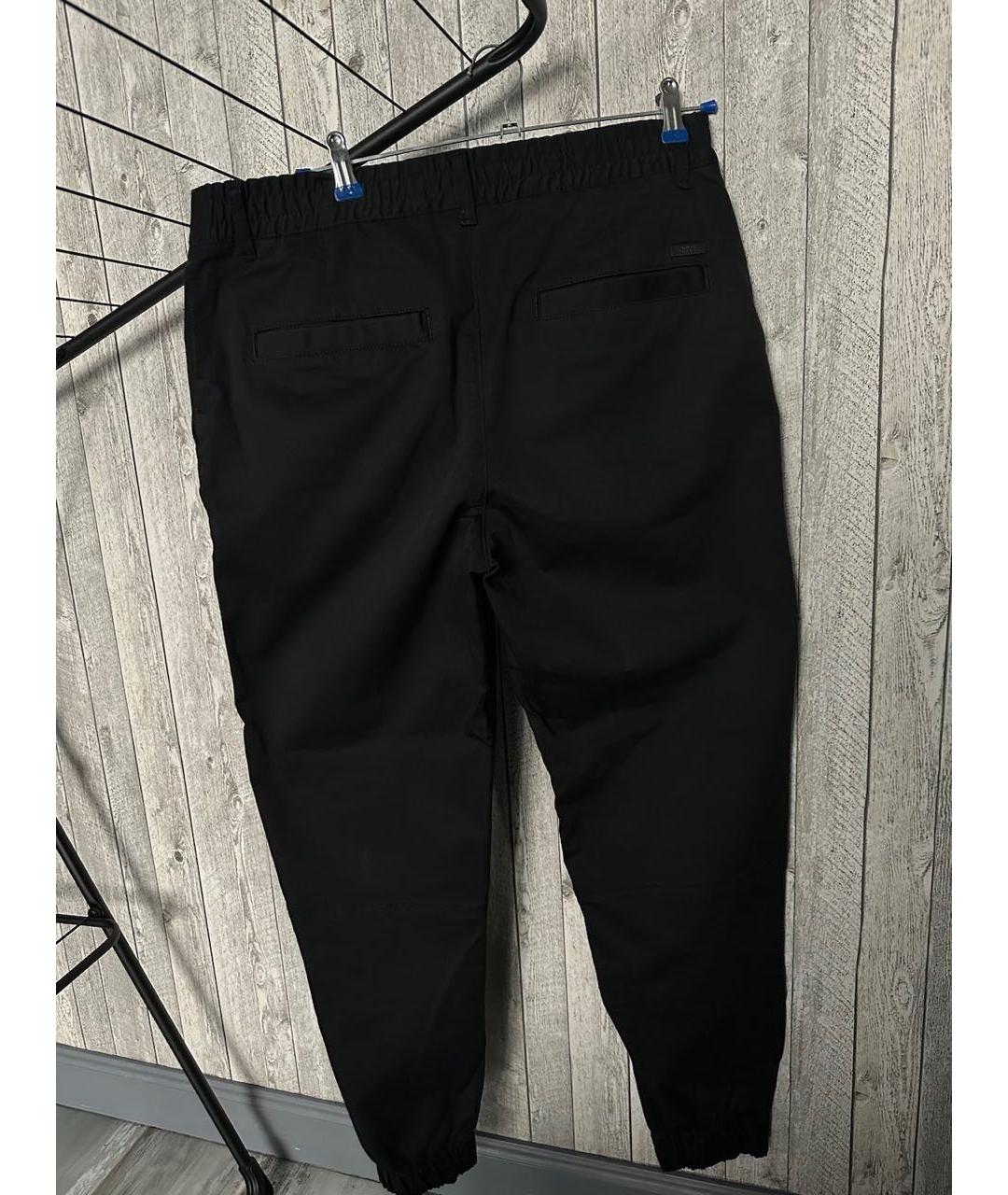 ARMANI EXCHANGE Черные хлопко-эластановые повседневные брюки, фото 2