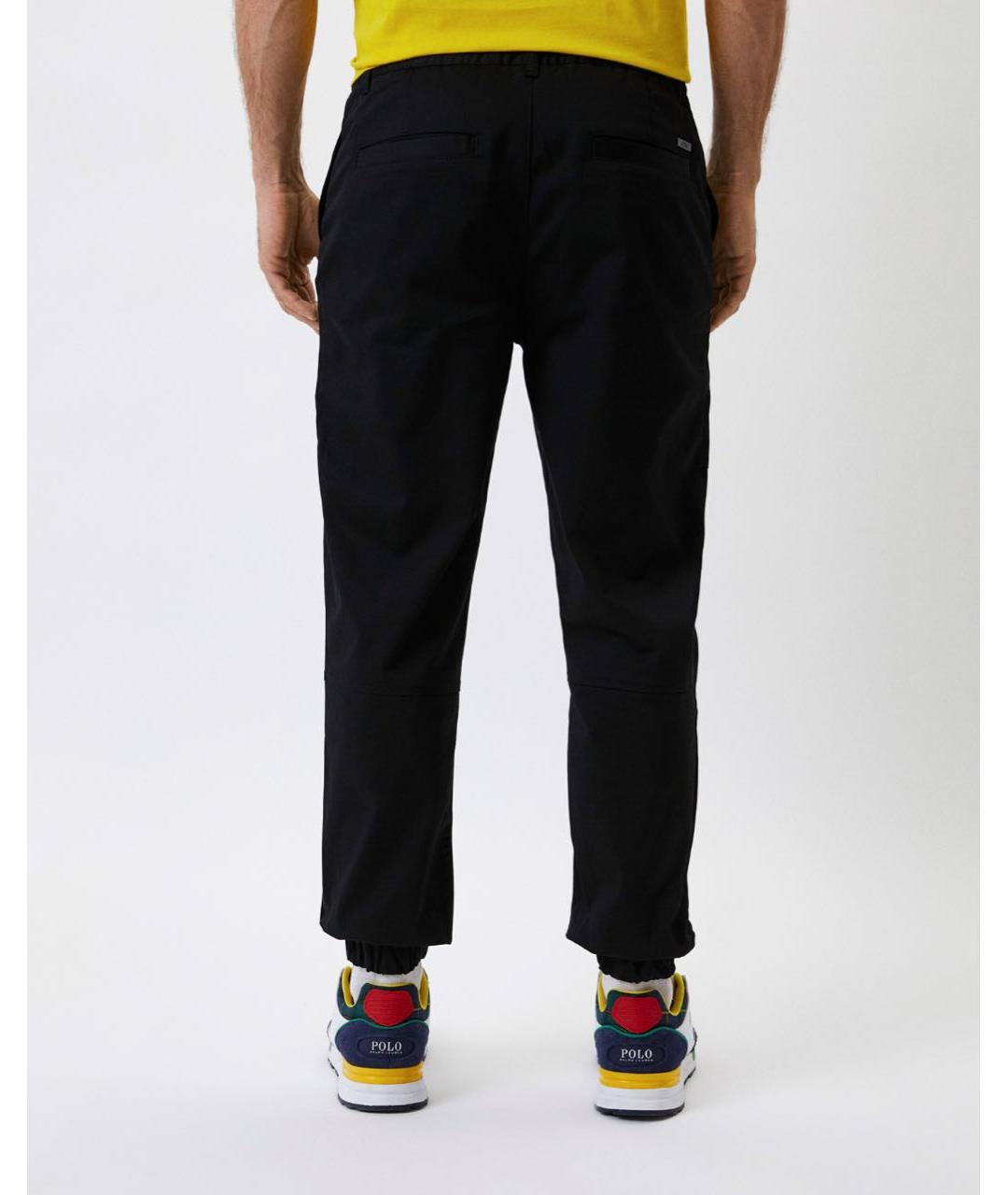 ARMANI EXCHANGE Черные хлопко-эластановые повседневные брюки, фото 6