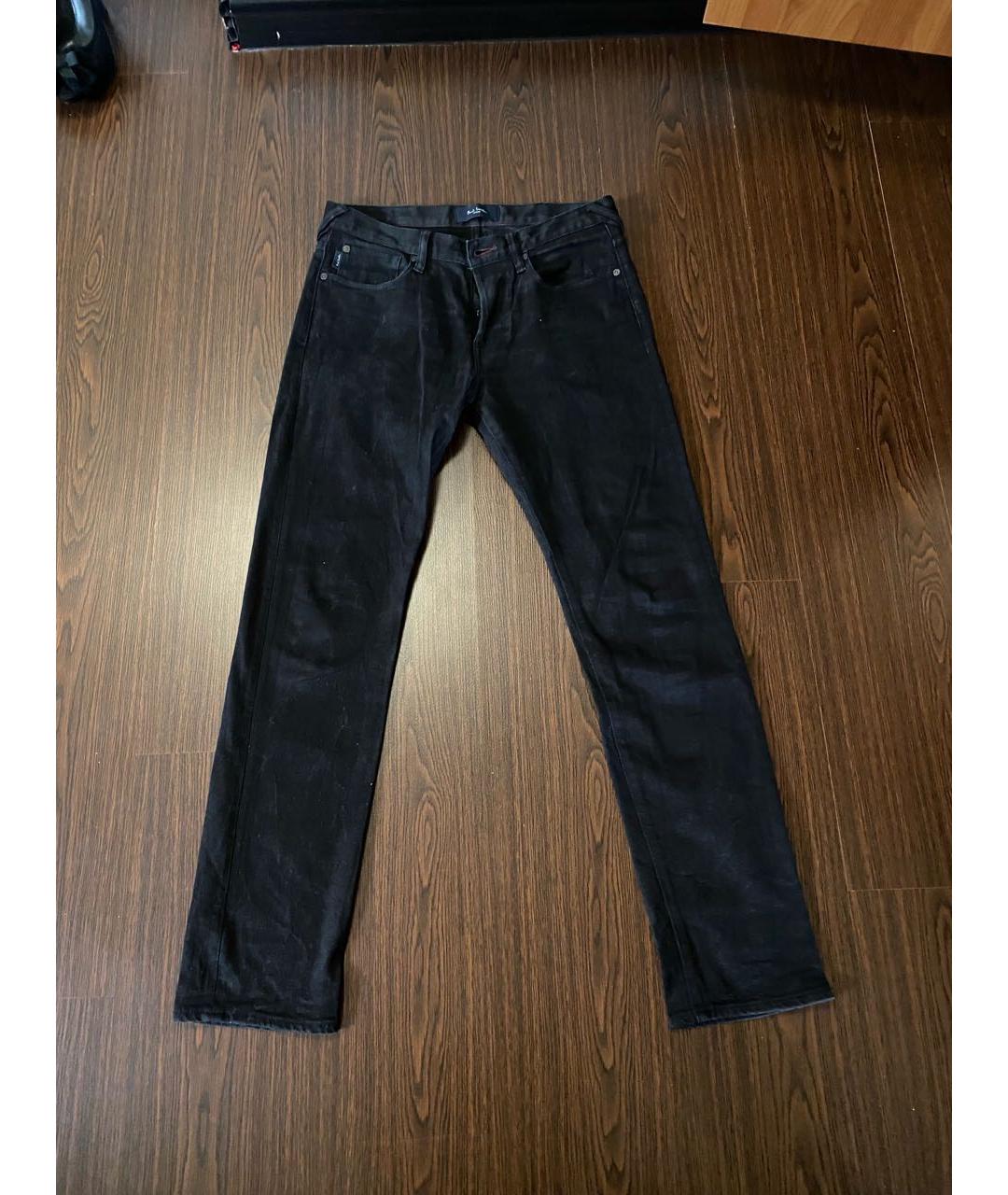 PAUL SMITH Черные хлопковые прямые джинсы, фото 8