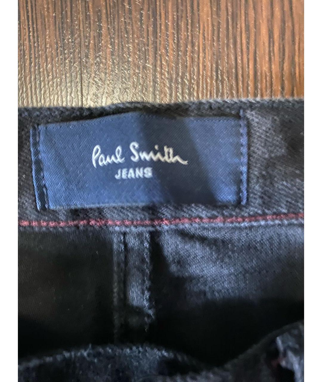 PAUL SMITH Черные хлопковые прямые джинсы, фото 2