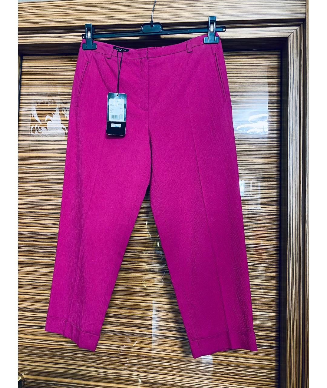 ESCADA Розовые вискозные прямые брюки, фото 6