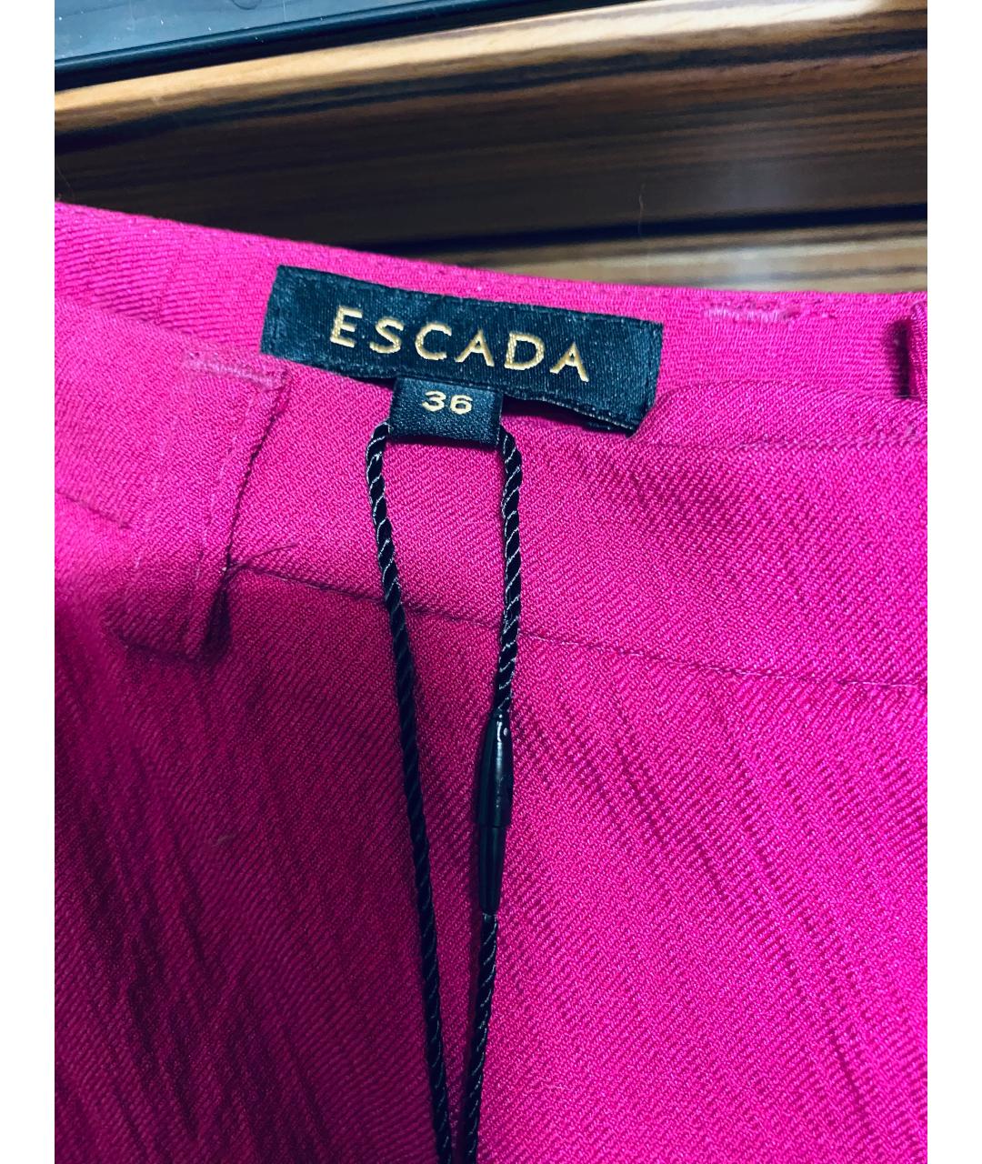 ESCADA Розовые вискозные прямые брюки, фото 4