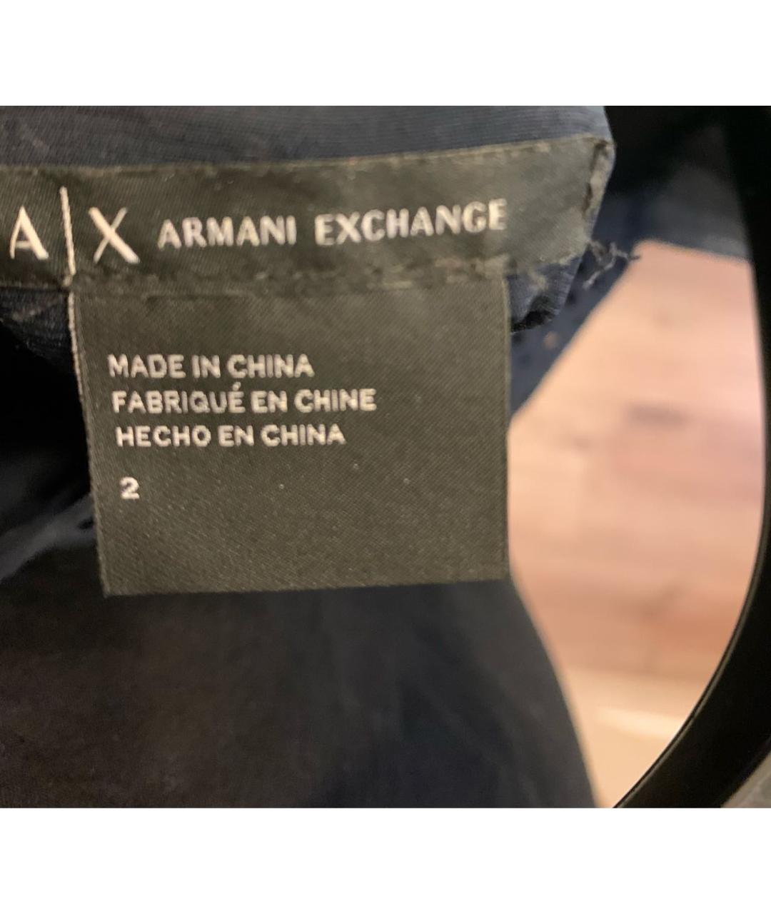 ARMANI EXCHANGE Темно-синее хлопковое коктейльное платье, фото 7