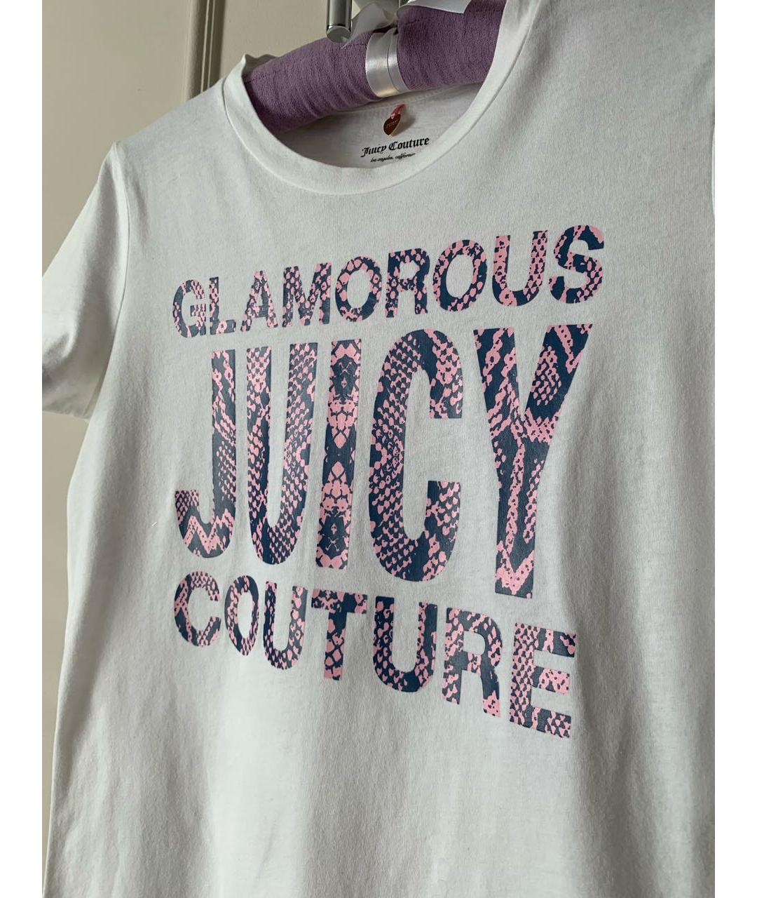 JUICY COUTURE Белая хлопковая футболка, фото 2