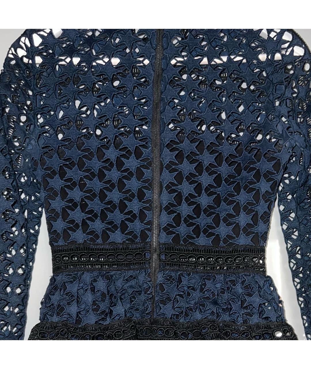 SELF-PORTRAIT Темно-синее полиэстеровое коктейльное платье, фото 4