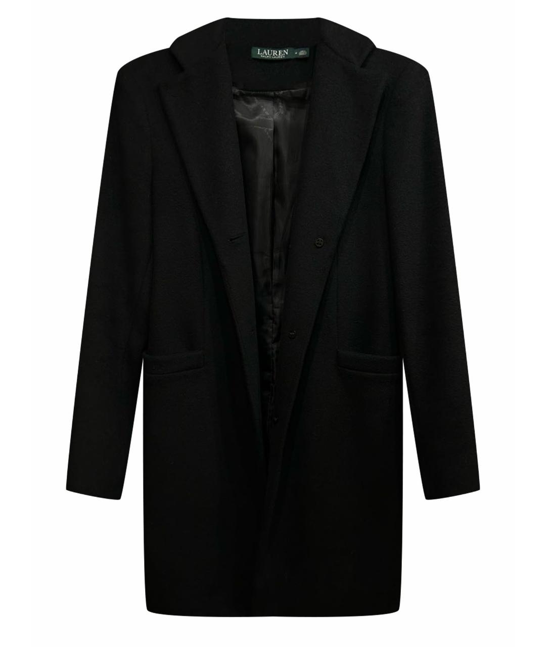 RALPH LAUREN Черное шерстяное пальто, фото 1